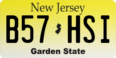 NJ license plate B57HSI