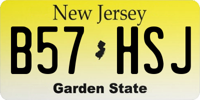 NJ license plate B57HSJ