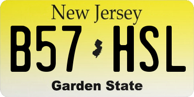 NJ license plate B57HSL