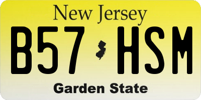 NJ license plate B57HSM