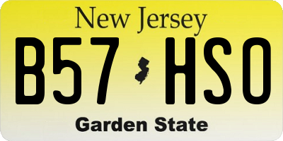 NJ license plate B57HSO