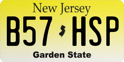 NJ license plate B57HSP
