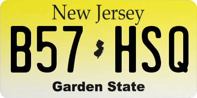 NJ license plate B57HSQ