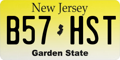 NJ license plate B57HST