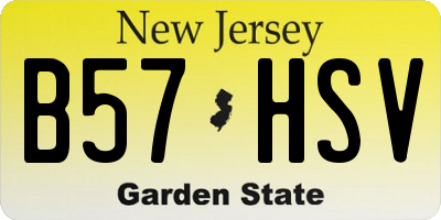 NJ license plate B57HSV