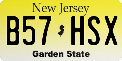 NJ license plate B57HSX