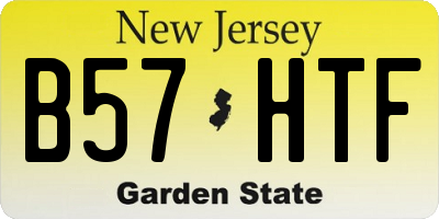 NJ license plate B57HTF