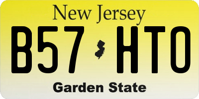 NJ license plate B57HTO