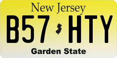 NJ license plate B57HTY