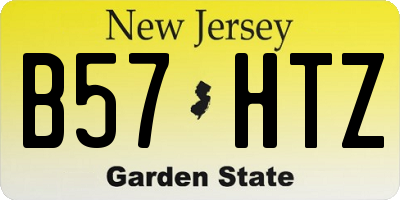 NJ license plate B57HTZ