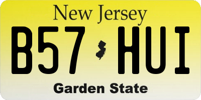 NJ license plate B57HUI