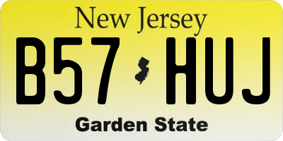 NJ license plate B57HUJ