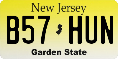 NJ license plate B57HUN