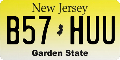 NJ license plate B57HUU