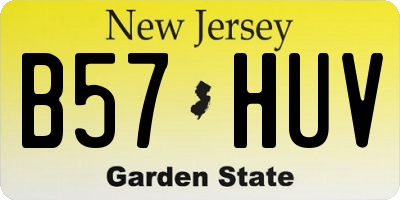 NJ license plate B57HUV