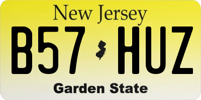 NJ license plate B57HUZ