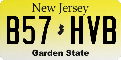NJ license plate B57HVB