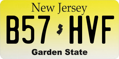 NJ license plate B57HVF