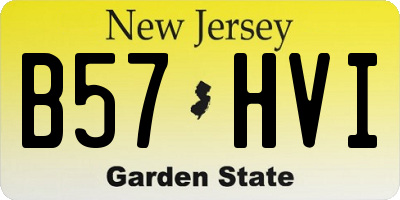 NJ license plate B57HVI