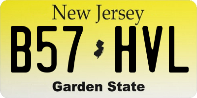 NJ license plate B57HVL