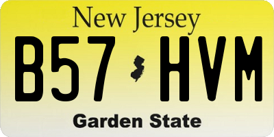 NJ license plate B57HVM
