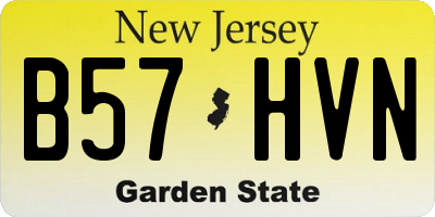 NJ license plate B57HVN