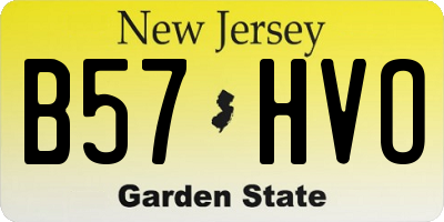 NJ license plate B57HVO
