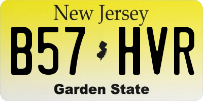 NJ license plate B57HVR