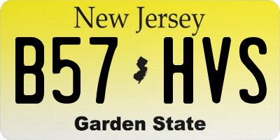 NJ license plate B57HVS
