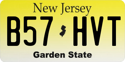 NJ license plate B57HVT