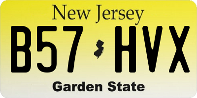 NJ license plate B57HVX