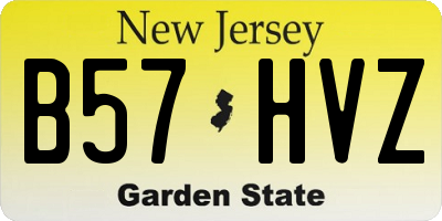 NJ license plate B57HVZ