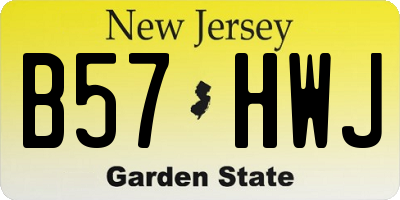 NJ license plate B57HWJ
