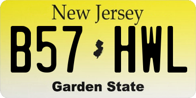 NJ license plate B57HWL