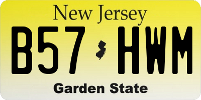 NJ license plate B57HWM