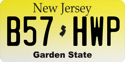 NJ license plate B57HWP