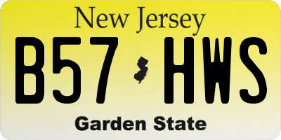 NJ license plate B57HWS