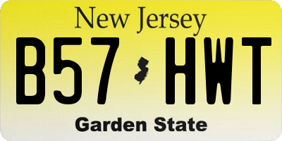 NJ license plate B57HWT