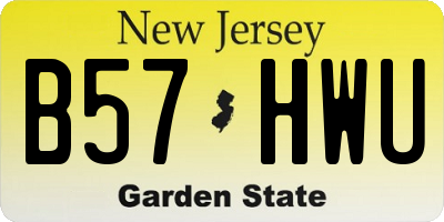 NJ license plate B57HWU