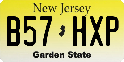 NJ license plate B57HXP