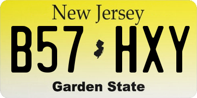 NJ license plate B57HXY