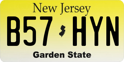 NJ license plate B57HYN