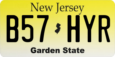 NJ license plate B57HYR