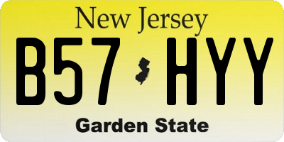 NJ license plate B57HYY