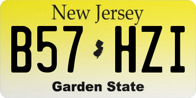 NJ license plate B57HZI