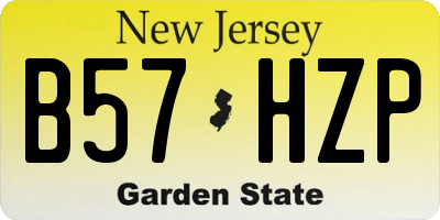 NJ license plate B57HZP