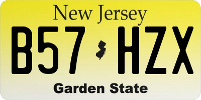 NJ license plate B57HZX