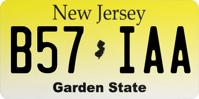 NJ license plate B57IAA
