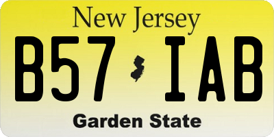 NJ license plate B57IAB