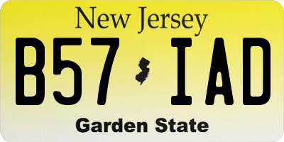NJ license plate B57IAD